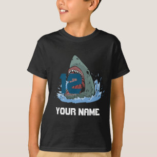 Naam van Shark-jarig jongetje en leeftijd T-Shirt