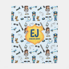 Naam van speciale meisjespolitie-badge fleece deken
