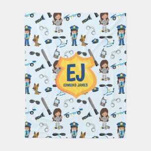 Naam van speciale meisjespolitie-badge fleece deken