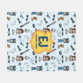 Naam van speciale meisjespolitie-badge fleece deken (Voorkant (Horizontaal))