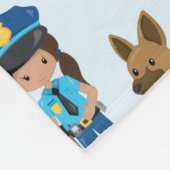 Naam van speciale meisjespolitie-badge fleece deken (Hoek)