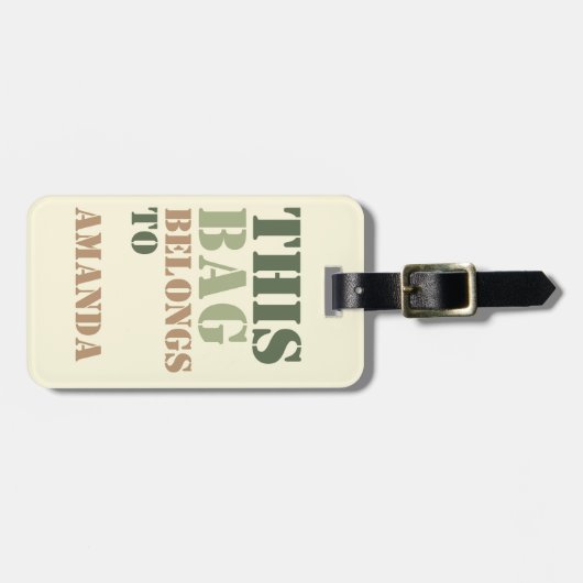 Naam van tas Naam adres Gepersonaliseerd Bagagelabel (Voorkant horizontaal)