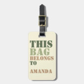 Naam van tas Naam adres Gepersonaliseerd Bagagelabel (Voorkant verticaal)