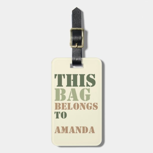 Naam van tas Naam adres Gepersonaliseerd Bagagelabel (Voorkant verticaal)