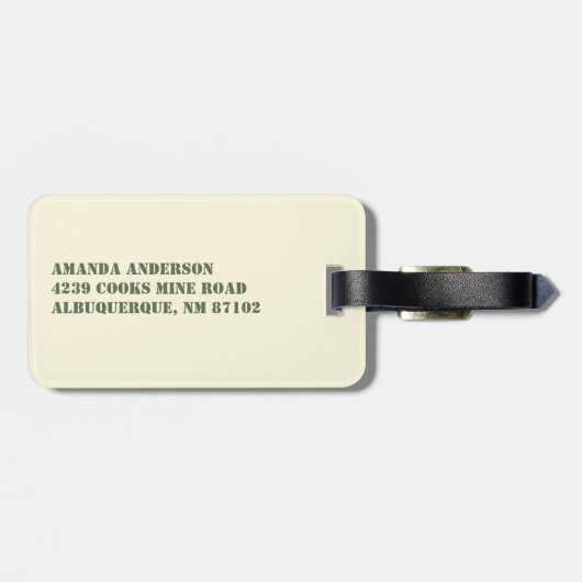 Naam van tas Naam adres Gepersonaliseerd Bagagelabel (Achterkant horizontaal)