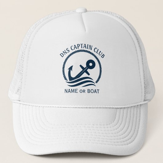 Naam van uw boot Captain  Trucker Pet (Voorkant)