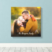 Naam van uw favoriete familiefoto-script canvas afdruk (Insitu (Houten vloer))