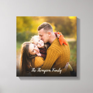 Naam van uw favoriete familiefoto-script canvas afdruk