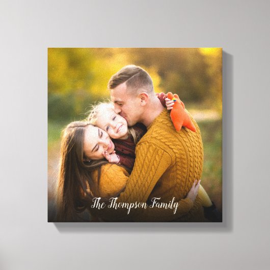 Naam van uw favoriete familiefoto-script canvas afdruk (Voorkant)