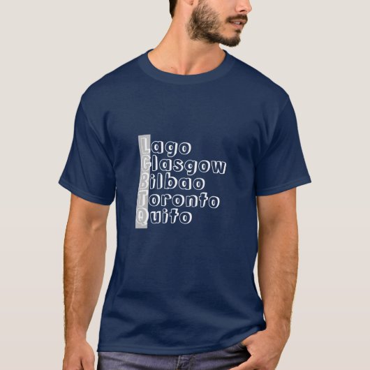 Naam van Wereldstad T-shirt (Voorkant)
