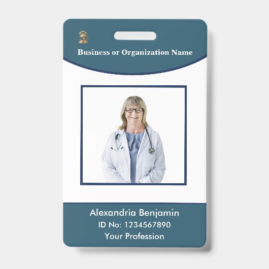Naam van werknemer Foto Logo Bar Code Logo ID Card Badge (Voorzijde)