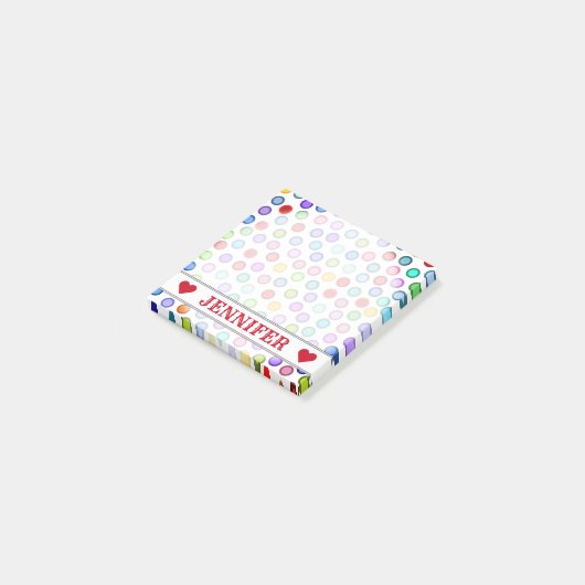  naam - Veel kleurrijke cirkels notities Post-it® Notes (Schuin)