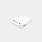 Naam + Veel kleurrijke Muzieknoten en notities van Post-it® Notes (Schuin)