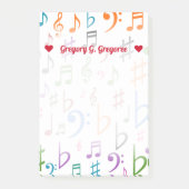 Naam + Veel kleurrijke Muzieknoten en notities van Post-it® Notes (Voorkant)