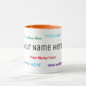  naam, veelkleurig mok (Midden)