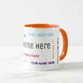  naam, veelkleurig mok (Voorkant rechts)