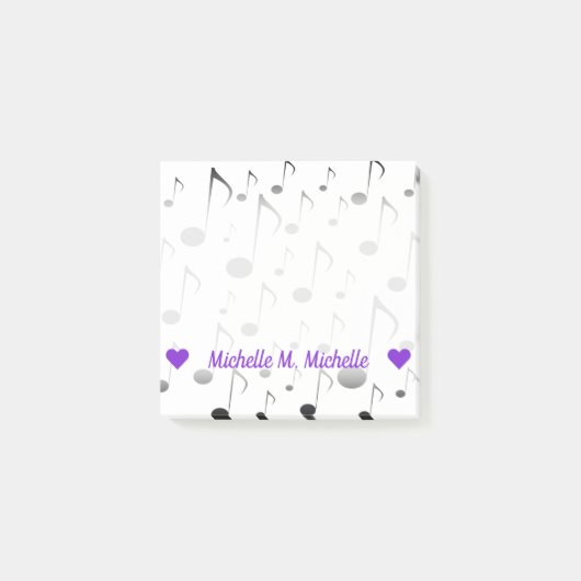  naam; Vele Musical Notes Pattern (Voorkant)