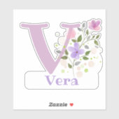 Naam Vera met de Letter V Sticker Uitknippen (Vel)