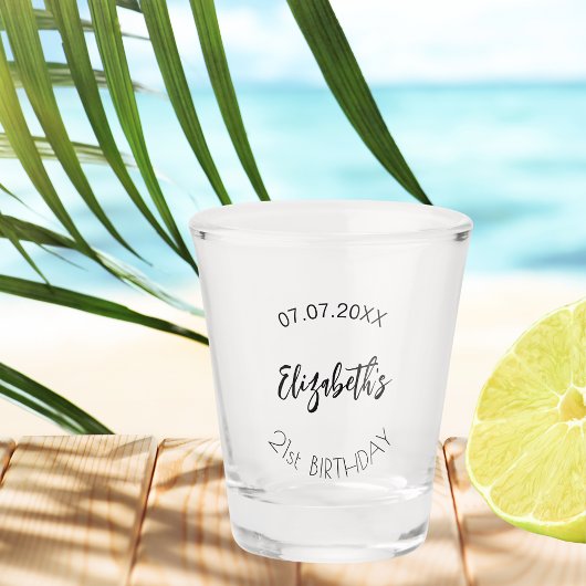 Naam verjaardagsfeestje shot glas