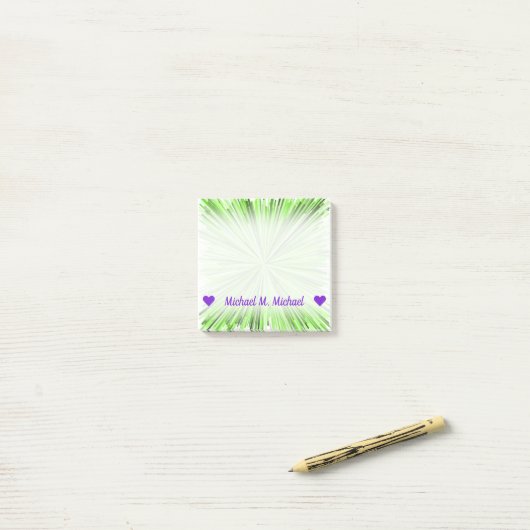 naam; Vervuiling van groen lijnpatroon Post-it® Notes (Op bureau)