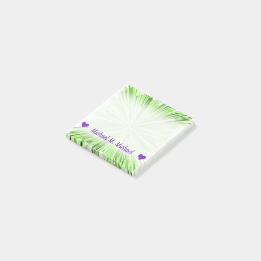 naam; Vervuiling van groen lijnpatroon Post-it® Notes (Schuin)