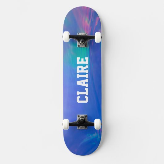Naam Verzamelbare Holografische Koel Blauw Persoonlijk Skateboard (Voorkant)