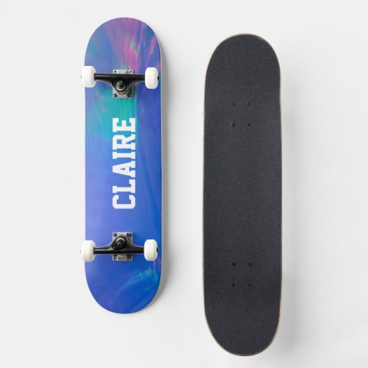 Naam Verzamelbare Holografische Koel Blauw Persoonlijk Skateboard (Voorkant)