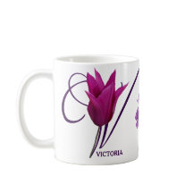  naam Victoria monogram  bloemen