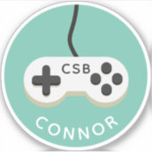 Naam videospelcontroller gamer sticker (Voorkant)