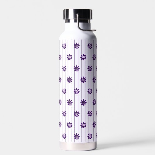  naam Violet Stripes en Purple Flowers Waterfles (Links)