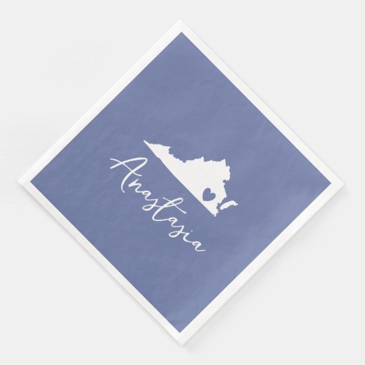  naam Virginia State Map Servet (Hoek)