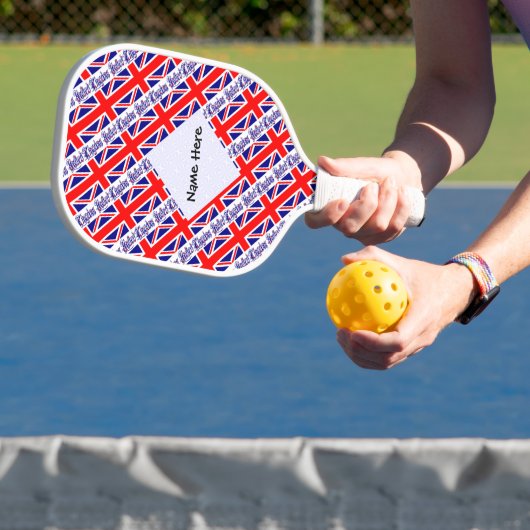 Naam vlag Verenigd Koninkrijk en Groot-Brittannië Pickleball Paddle (Insitu)