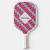 Naam vlag Verenigd Koninkrijk en Groot-Brittannië Pickleball Paddle (Voorkant)