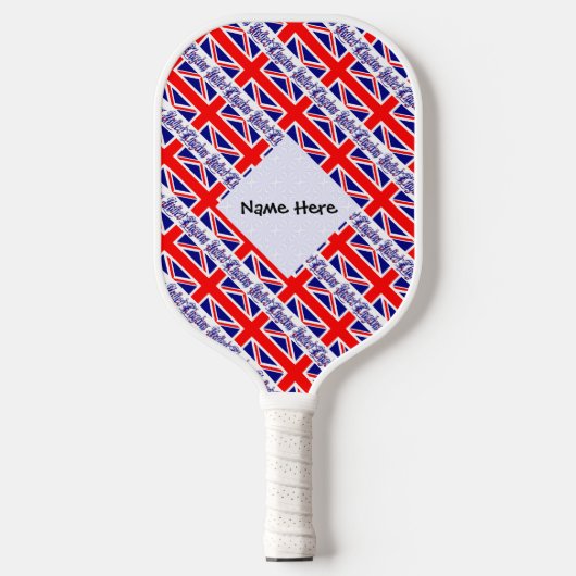 Naam vlag Verenigd Koninkrijk en Groot-Brittannië Pickleball Paddle (Voorkant)
