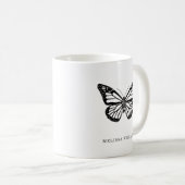 Naam Vlinder Zwart en Wit Koffiemok (Voorkant rechts)