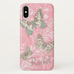 Naam vlinders bloemenroze iphone case
