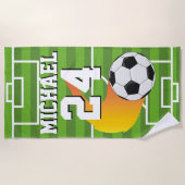 Naam voetbal Jersey Number Sports Strandlaken (Voorkant)