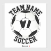 Naam voetbalteam en afspeelnummer Aangepaste poort Sticker (Vel)