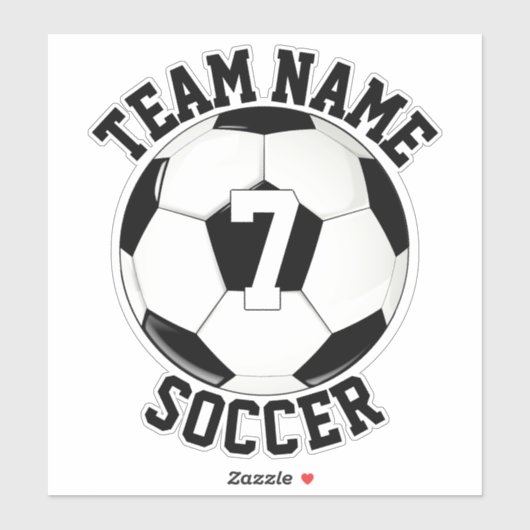Naam voetbalteam en afspeelnummer Aangepaste poort Sticker (Vel)
