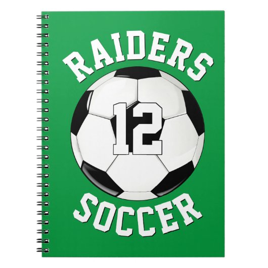 Naam voetbalteam en speler Jersey nummer sport Notitieboek (Voorkant)