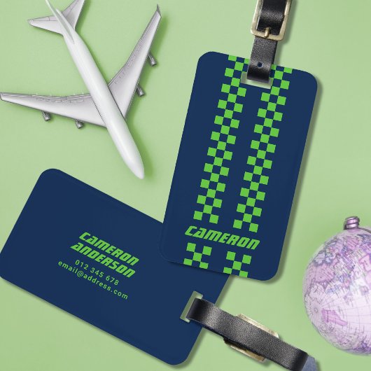 Naam Volledig aangepaste kleuren Dubbele gecheckte Bagagelabel