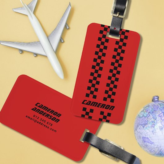 Naam Volledig aangepaste kleuren Dubbele gecheckte Bagagelabel