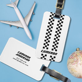 Naam Volledig aangepaste kleuren Dubbele gecheckte Bagagelabel