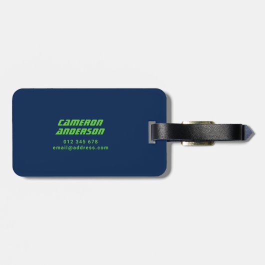 Naam Volledig aangepaste kleuren Dubbele gecheckte Bagagelabel (Achterkant horizontaal)