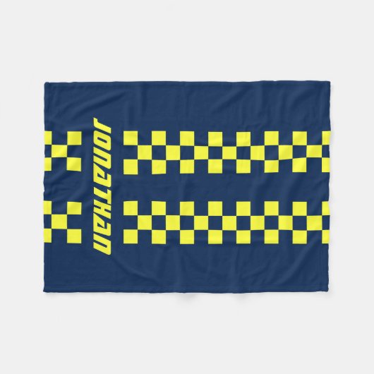 Naam Volledig aangepaste kleuren Dubbele gecheckte Fleece Deken (Voorkant (Horizontaal))