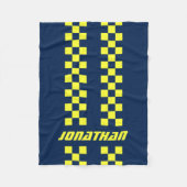 Naam Volledig aangepaste kleuren Dubbele gecheckte Fleece Deken (Voorkant)