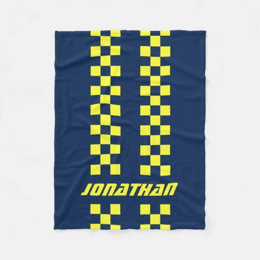 Naam Volledig aangepaste kleuren Dubbele gecheckte Fleece Deken (Voorkant)