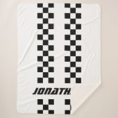 Naam Volledig aangepaste kleuren Dubbele gecheckte Sherpa Deken (Voorkant)