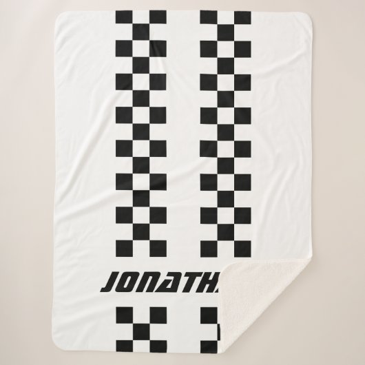 Naam Volledig aangepaste kleuren Dubbele gecheckte Sherpa Deken (Voorkant)