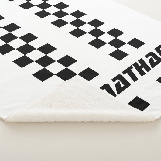 Naam Volledig aangepaste kleuren Dubbele gecheckte Sherpa Deken (3/4)